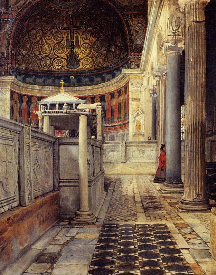 Alma-Tadema Lawrence - Interieur de l-eglise Saint Clement a Rome.jpg